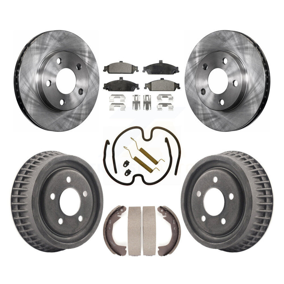 Front Rear Disc Brake Rotors Semi-Metallic Pads And Drum Kit (7Pc) For Chevrolet Pontiac Grand Am Malibu Classic Oldsmobile Alero Cutlass K8F-101998