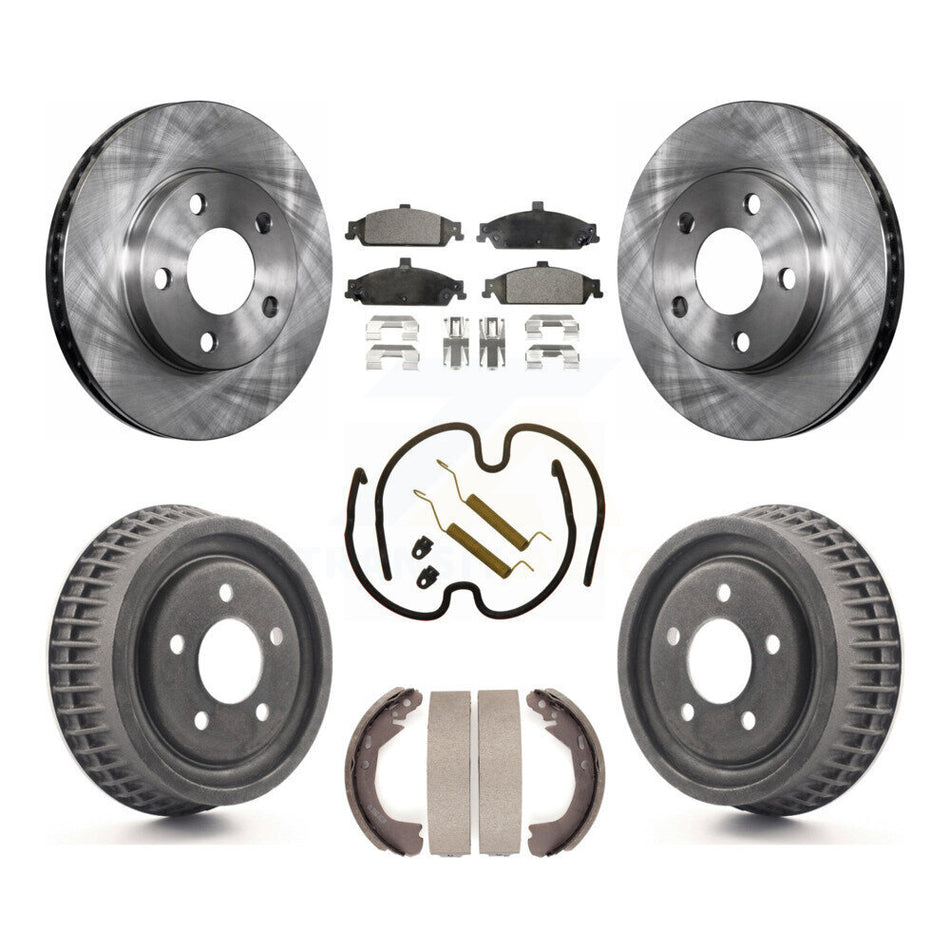 Front Rear Disc Brake Rotors Semi-Metallic Pads And Drum Kit (7Pc) For Chevrolet Pontiac Grand Am Malibu Classic Oldsmobile Alero Cutlass K8F-101998
