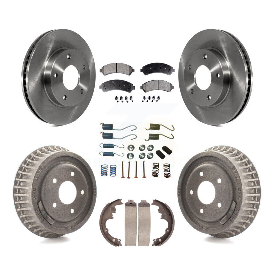 Front Rear Disc Brake Rotors Semi-Metallic Pads And Drum Kit (7Pc) For 1998-2003 Chevrolet S10 4WD with rear brakes K8F-101999