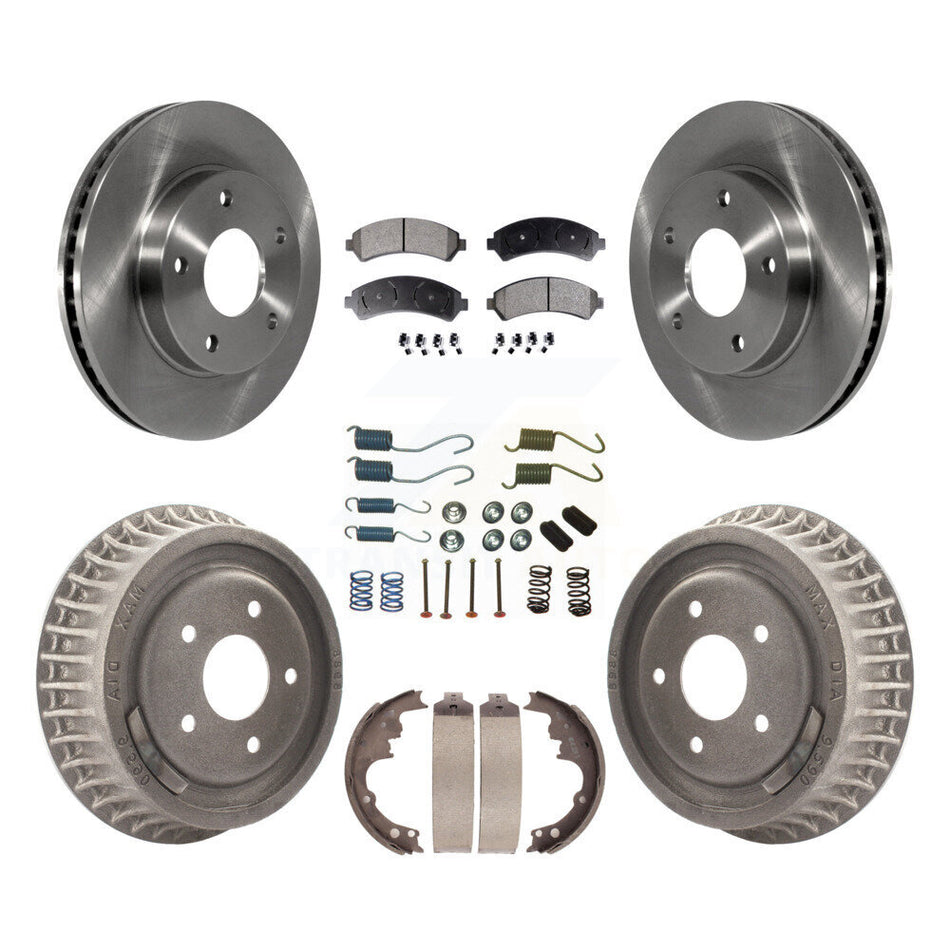 Front Rear Disc Brake Rotors Semi-Metallic Pads And Drum Kit (7Pc) For 1998-2003 Chevrolet S10 4WD with rear brakes K8F-101999
