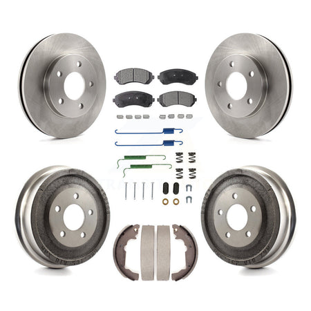 Front Rear Disc Brake Rotors Semi-Metallic Pads And Drum Kit (7Pc) For Pontiac Aztek K8F-102002