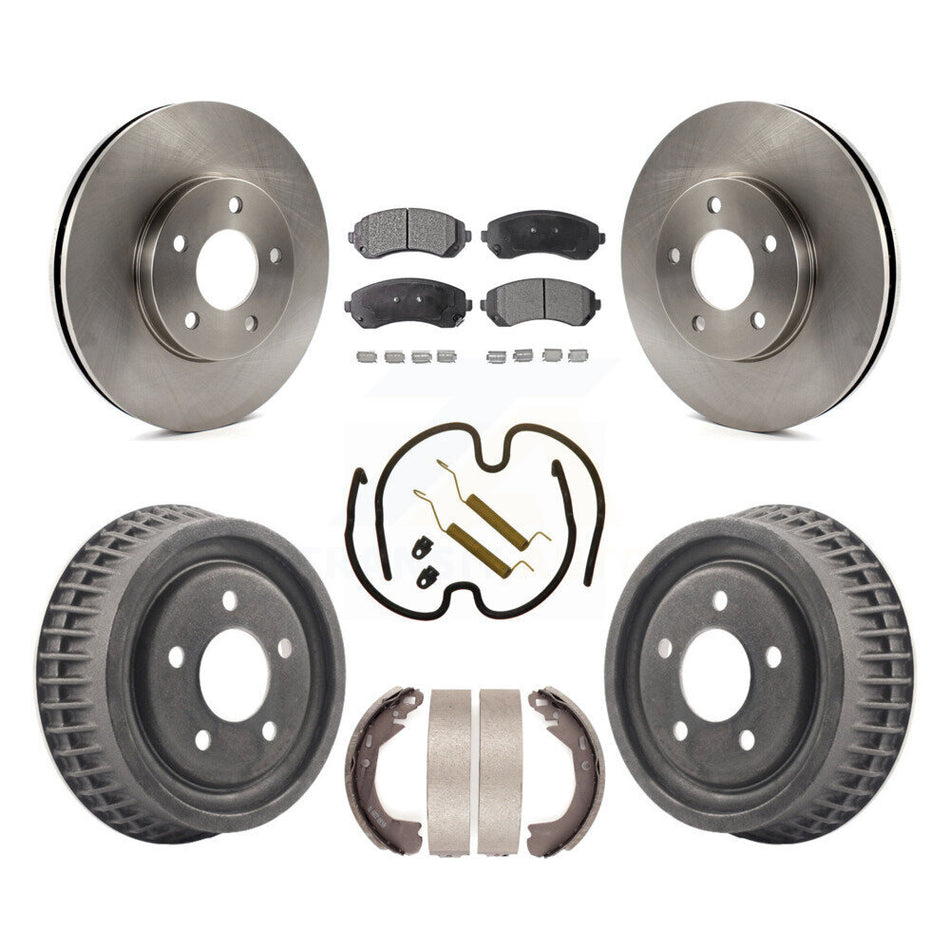 Front Rear Disc Brake Rotors Semi-Metallic Pads And Drum Kit (7Pc) For 2002-2004 Chevrolet Venture Pontiac Montana Oldsmobile Silhouette K8F-102003