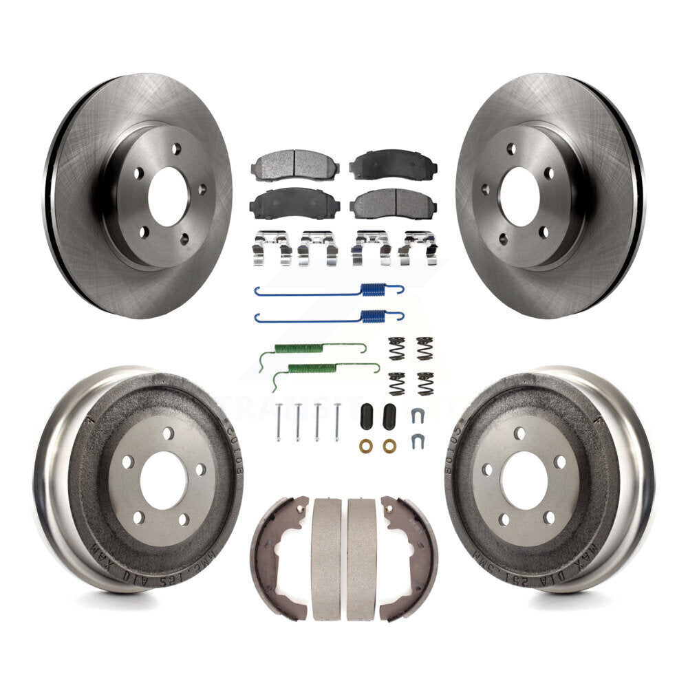 Front Rear Brake Rotors Semi-Metallic Pad Drum Kit (7Pc) For Saturn Vue Chevrolet Equinox K8F-102005