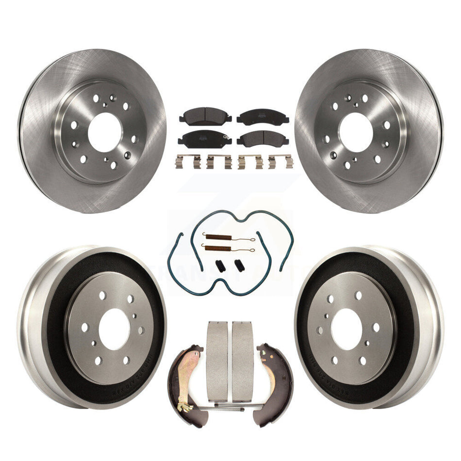 Front Rear Disc Brake Rotors Semi-Metallic Pads And Drum Kit (7Pc) For Chevrolet Silverado 1500 GMC Sierra Classic K8F-102009