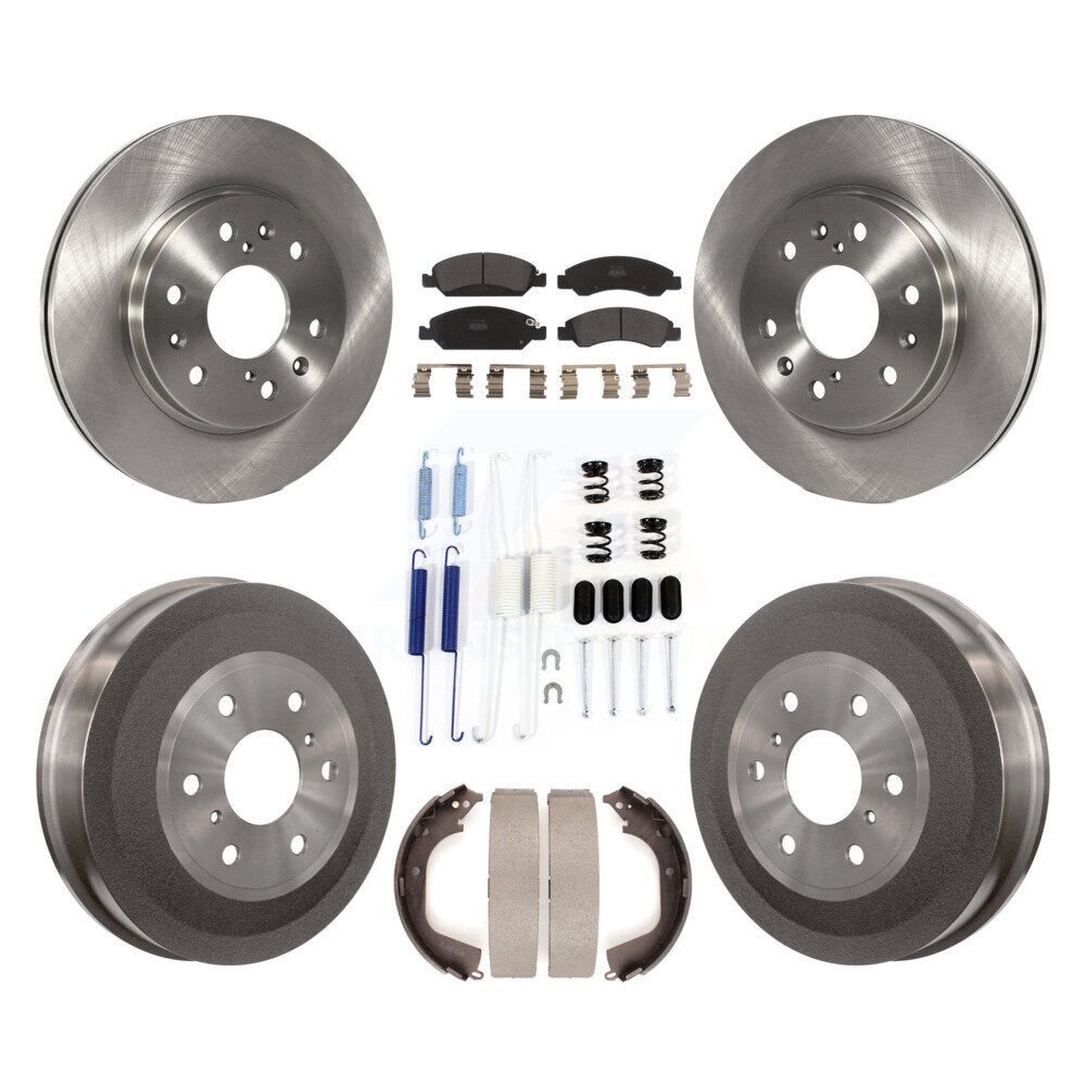 Front Rear Brake Rotor Semi-Metallic Pad And Drum Kit (7Pc) For GMC Sierra 1500 Chevrolet K8F-102010
