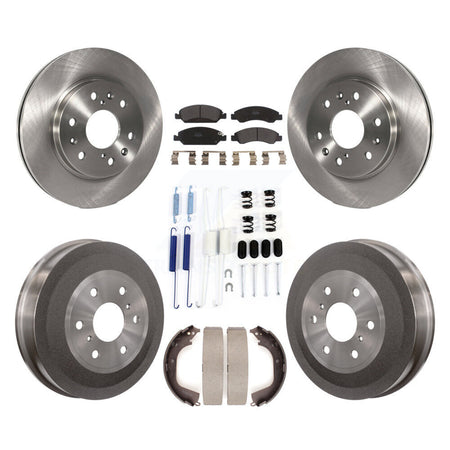 Front Rear Brake Rotor Semi-Metallic Pad And Drum Kit (7Pc) For GMC Sierra 1500 Chevrolet K8F-102010