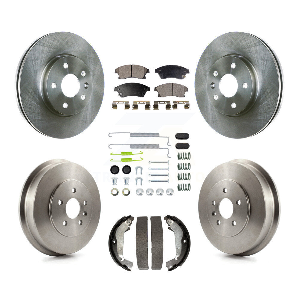 Front Rear Disc Brake Rotors Semi-Metallic Pad Drum Kit (7Pc) For Chevrolet Cruze Limited K8F-102016
