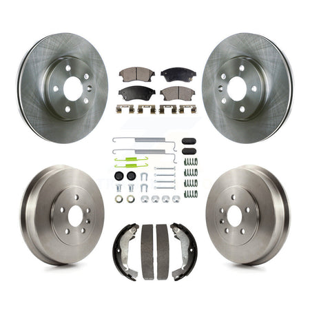 Front Rear Disc Brake Rotors Semi-Metallic Pad Drum Kit (7Pc) For Chevrolet Cruze Limited K8F-102016