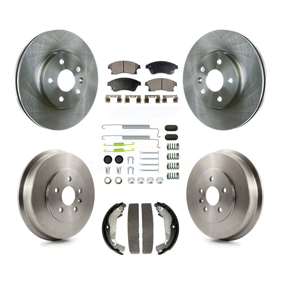 Front Rear Disc Brake Rotors Semi-Metallic Pad Drum Kit (7Pc) For Chevrolet Cruze Limited K8F-102016