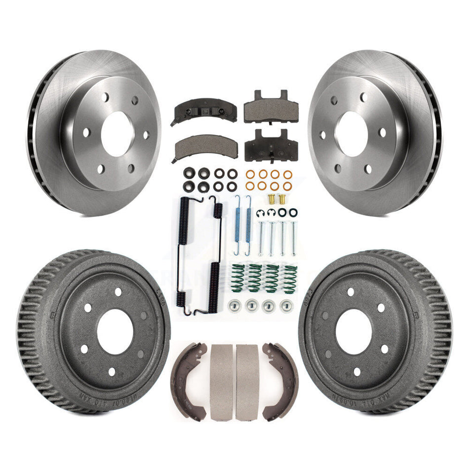 Front Rear Disc Brake Rotors Semi-Metallic Pads And Drum Kit (7Pc) For Chevrolet K1500 GMC Yukon Blazer K8F-102020