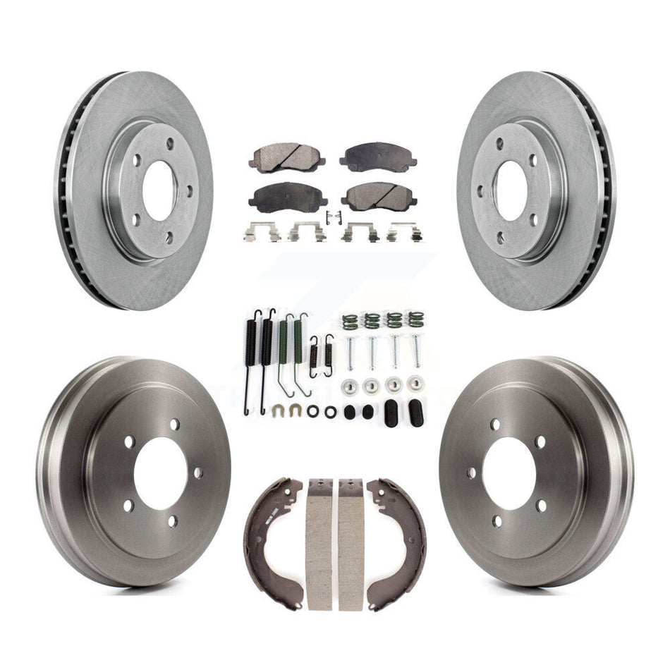Front Rear Disc Brake Rotors Semi-Metallic Pads And Drum Kit (7Pc) For Dodge Caliber K8F-102061