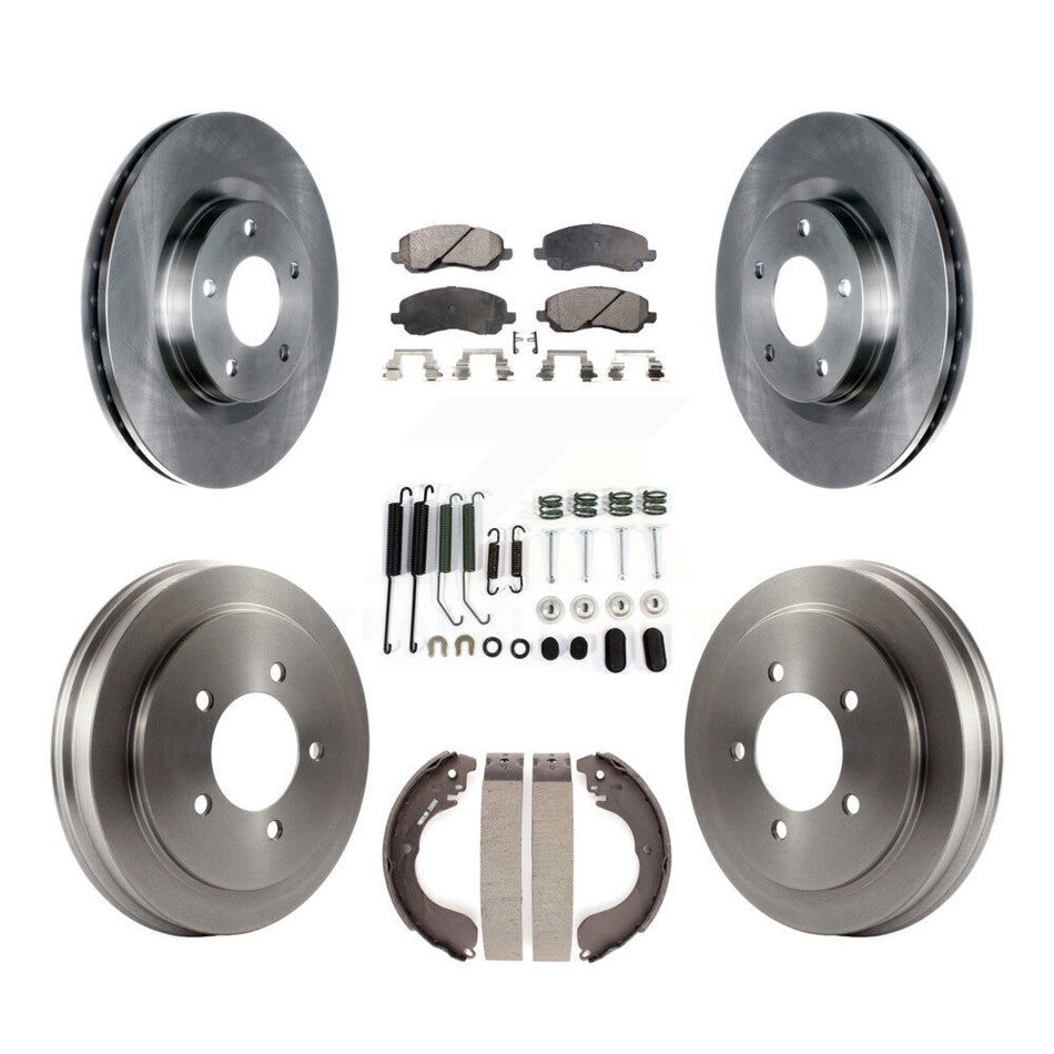 Front Rear Disc Brake Rotors Semi-Metallic Pads And Drum Kit (7Pc) For Jeep Patriot Compass Dodge Caliber Chrysler Sebring Avenger K8F-102063