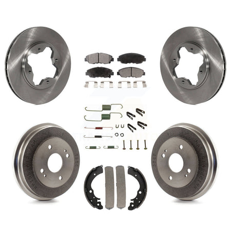 Front Rear Disc Brake Rotors Semi-Metallic Pads And Drum Kit (7Pc) For Honda Accord K8F-102077