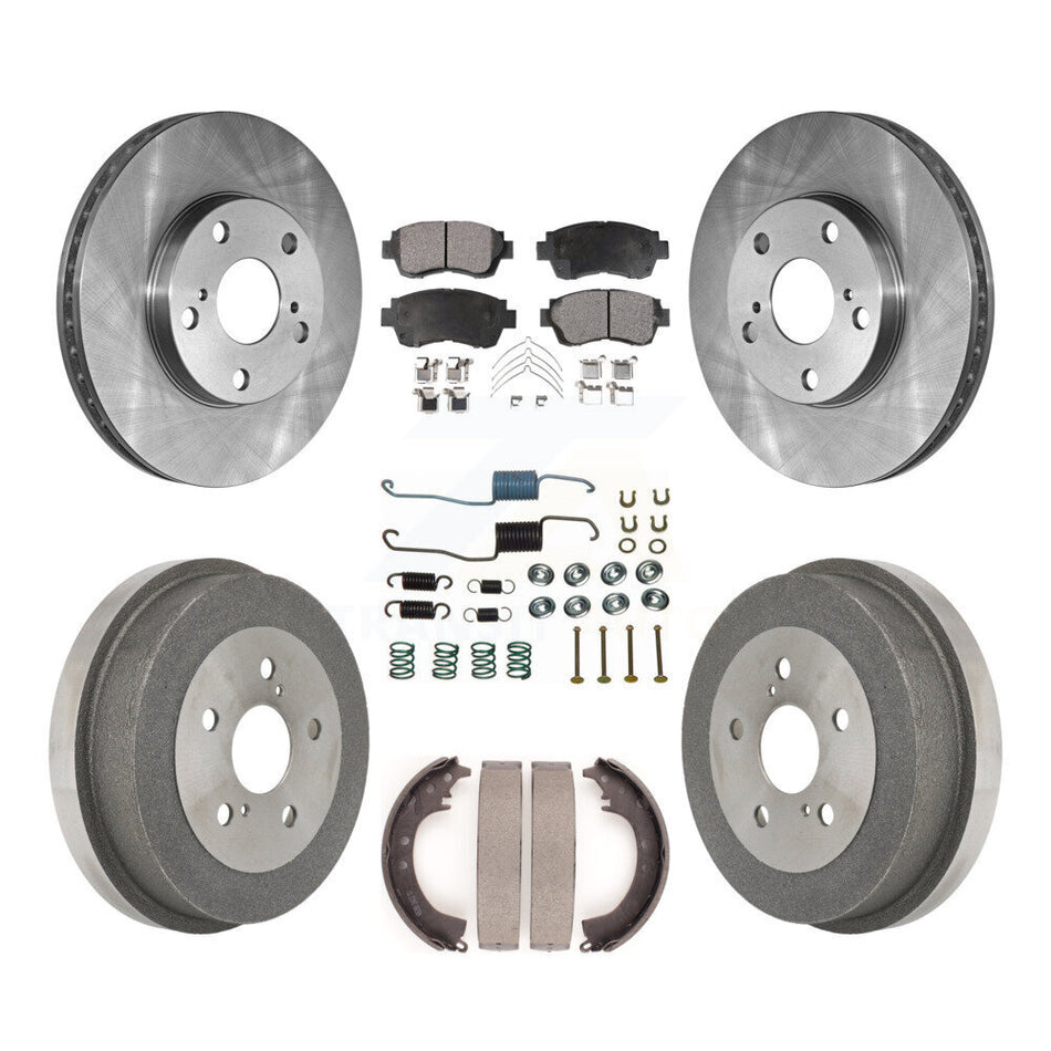 Front Rear Disc Brake Rotors Semi-Metallic Pads And Drum Kit (7Pc) For Toyota Camry K8F-102083