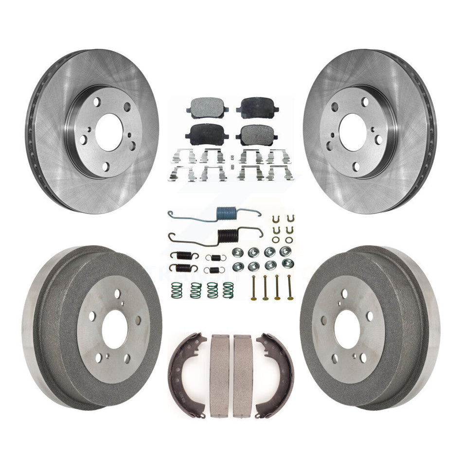 Front Rear Disc Brake Rotors Semi-Metallic Pads And Drum Kit (7Pc) For 1999-2001 Toyota Solara 2.2L K8F-102084