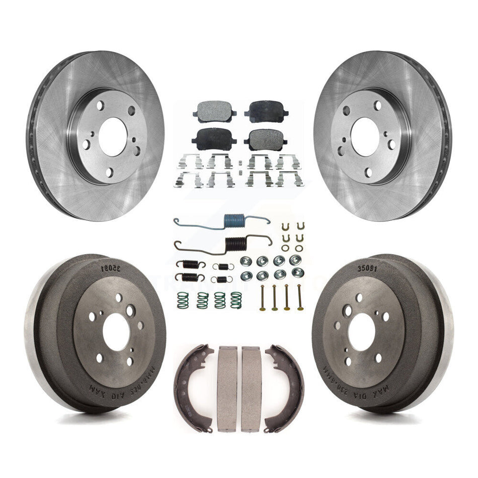 Front Rear Disc Brake Rotors Semi-Metallic Pads And Drum Kit (7Pc) For 2002-2003 Toyota Solara 2.4L K8F-102085