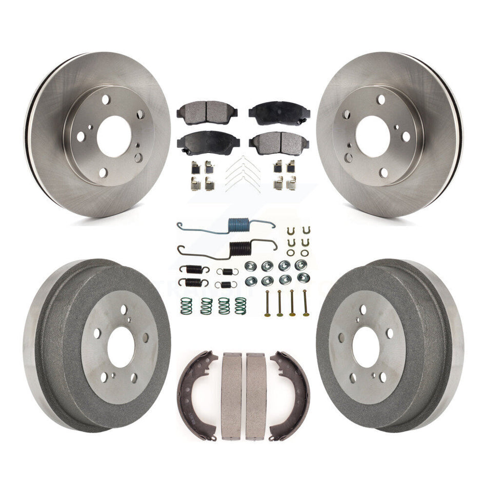 Front Rear Disc Brake Rotors Semi-Metallic Pads And Drum Kit (7Pc) For Toyota Camry 2.2L K8F-102087