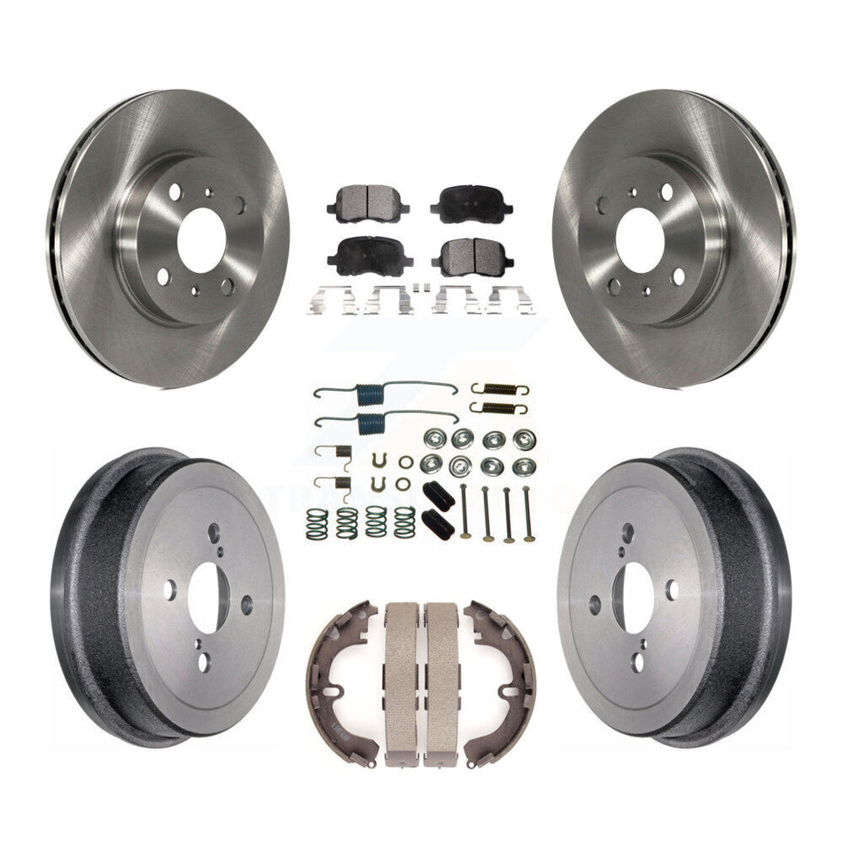 Front Rear Disc Brake Rotors Semi-Metallic Pads And Drum Kit (7Pc) For Toyota Corolla Chevrolet Prizm K8F-102091