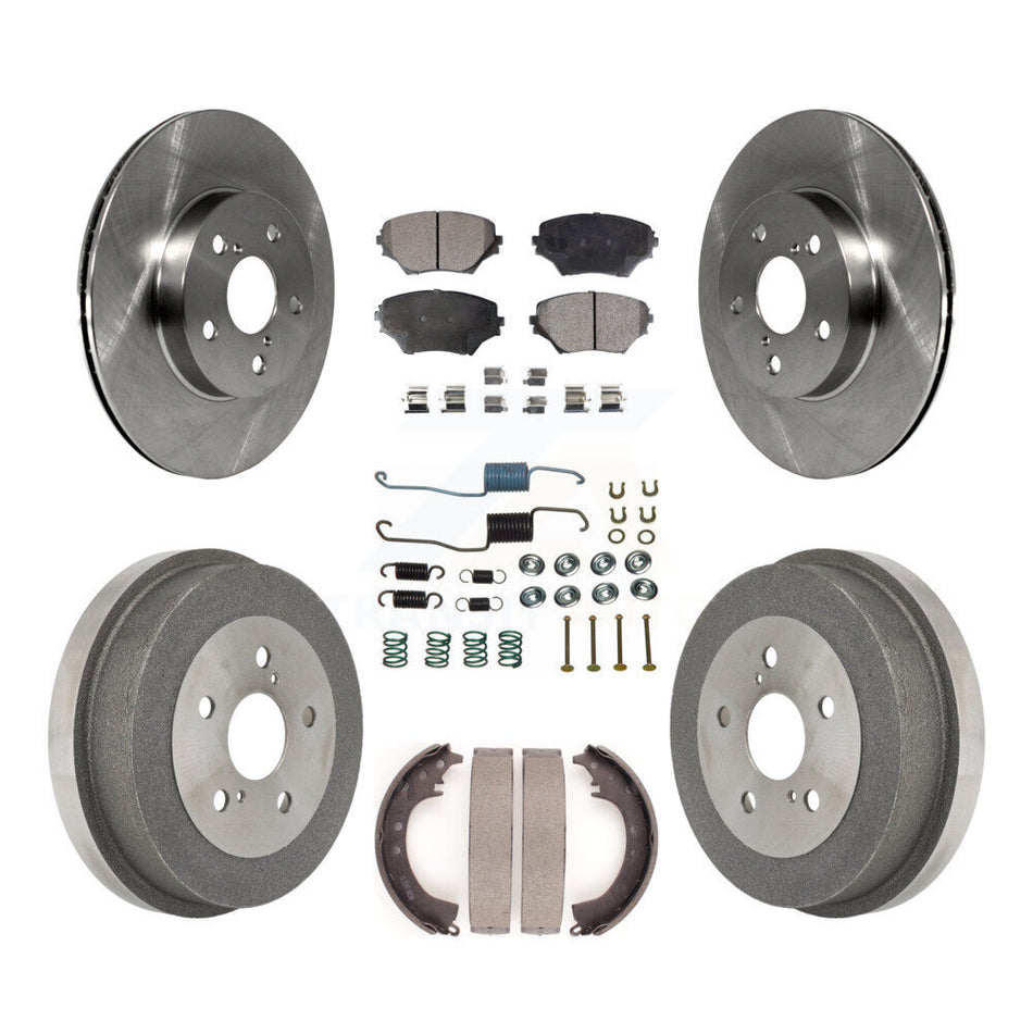 Front Rear Disc Brake Rotors Semi-Metallic Pads And Drum Kit (7Pc) For 2001-2002 Toyota RAV4 BATTERY EV (EV BEV) engine K8F-102095