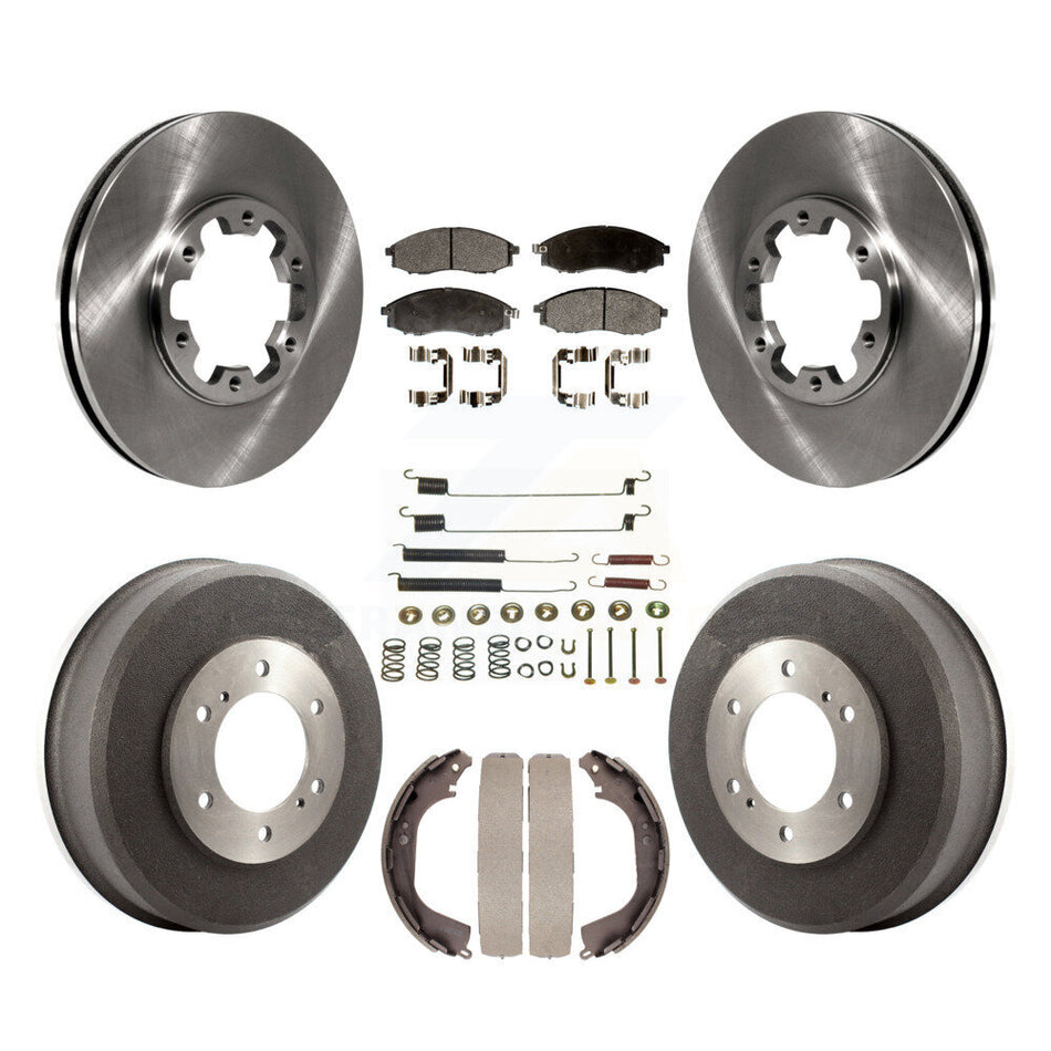Front Rear Disc Brake Rotors Semi-Metallic Pads And Drum Kit (7Pc) For Nissan Xterra Frontier K8F-102096