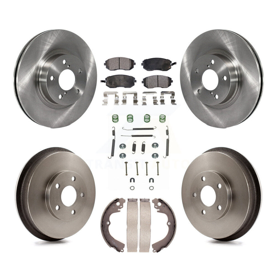 Front Rear Disc Brake Rotors Semi-Metallic Pads And Drum Kit (7Pc) For 2002-2003 Subaru Impreza Outback RS TS K8F-102099