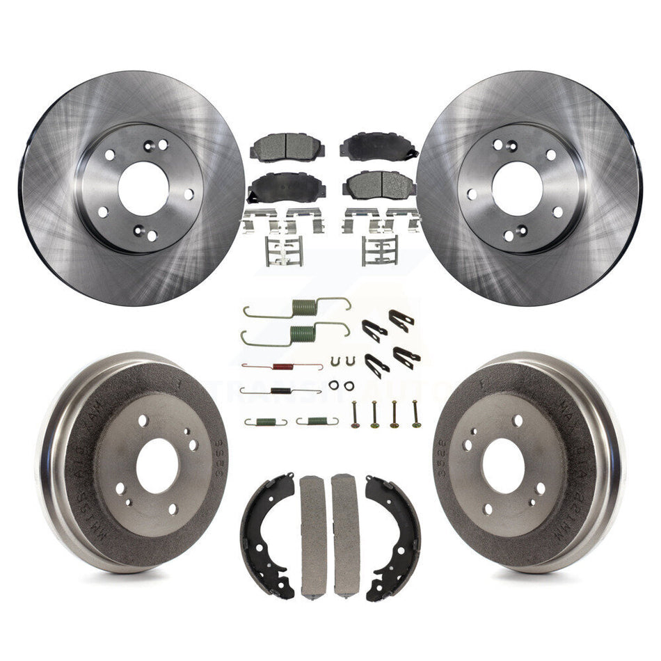Front Rear Disc Brake Rotors Semi-Metallic Pads And Drum Kit (7Pc) For Honda Accord 3.0L K8F-102100