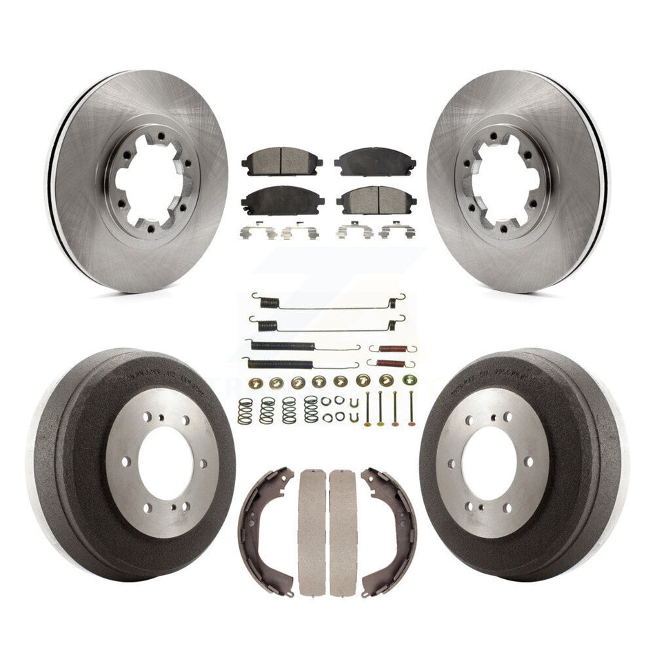 Front Rear Disc Brake Rotors Semi-Metallic Pads And Drum Kit (7Pc) For Nissan Pathfinder INFINITI QX4 K8F-102105