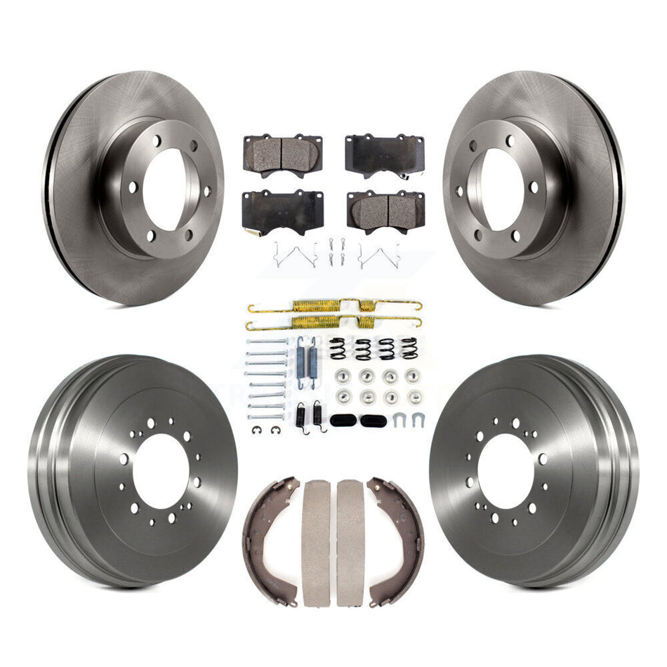Front Rear Disc Brake Rotors Semi-Metallic Pads And Drum Kit (7Pc) For 2004-2006 Toyota Tundra K8F-102109