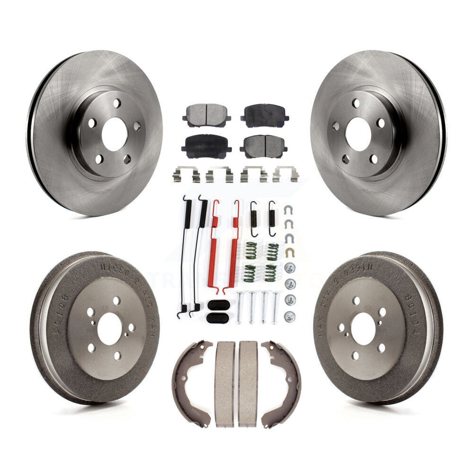 Front Rear Disc Brake Rotors Semi-Metallic Pads And Drum Kit (7Pc) For Toyota Matrix Pontiac Vibe K8F-102110