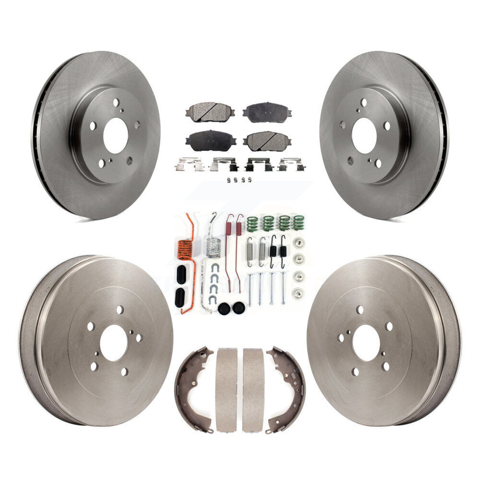Front Rear Disc Brake Rotors Semi-Metallic Pads And Drum Kit (7Pc) For 2004-2010 Toyota Sienna K8F-102119