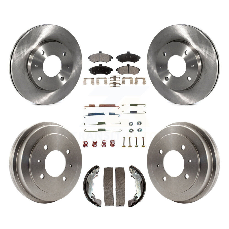 Front Rear Disc Brake Rotors Semi-Metallic Pads And Drum Kit (7Pc) For Hyundai Elantra rear brakes K8F-102124