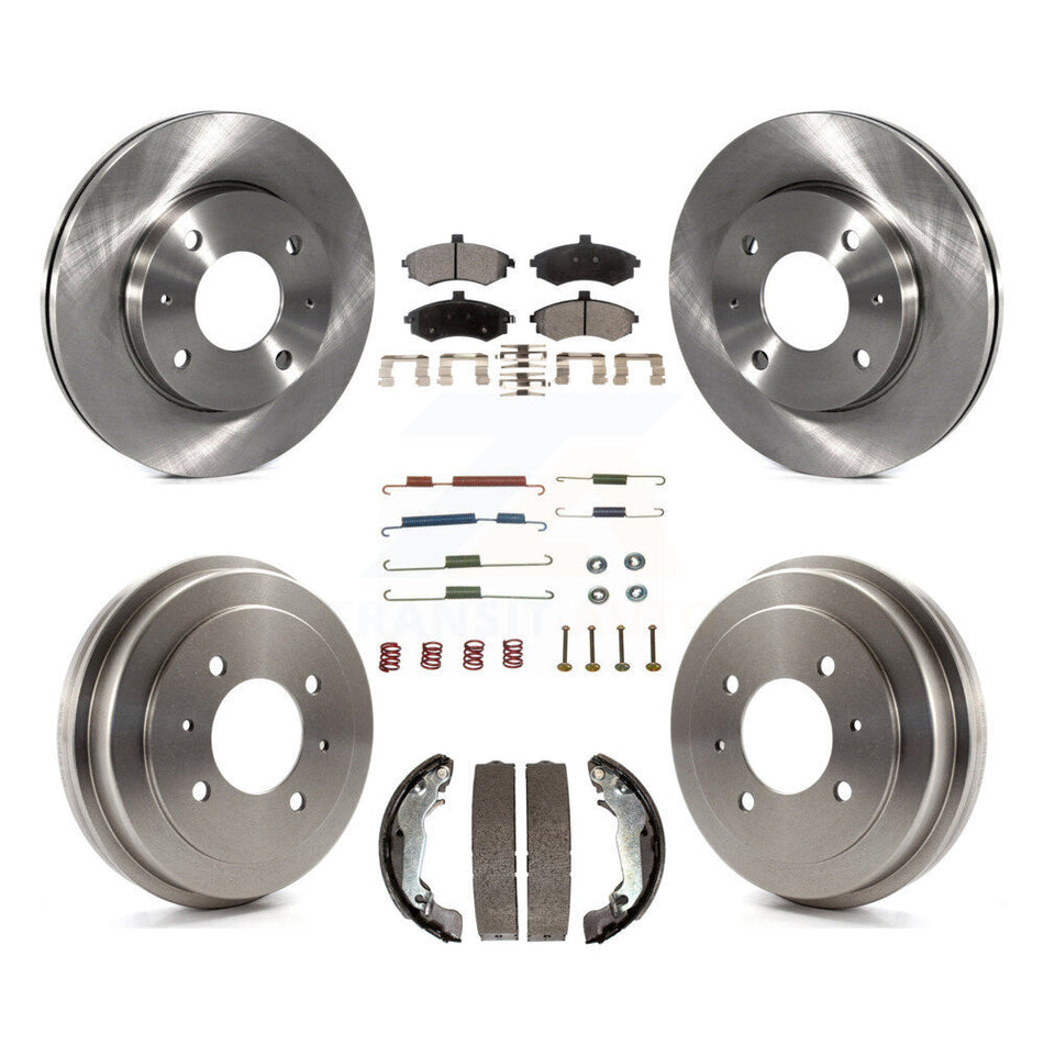 Front Rear Disc Brake Rotors Semi-Metallic Pads And Drum Kit (7Pc) For Hyundai Elantra rear brakes K8F-102124
