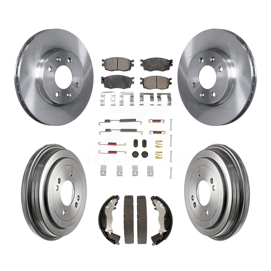 Front Rear Disc Brake Rotors Semi-Metallic Pads And Drum Kit (7Pc) For Hyundai Accent Kia Rio Rio5 K8F-102136