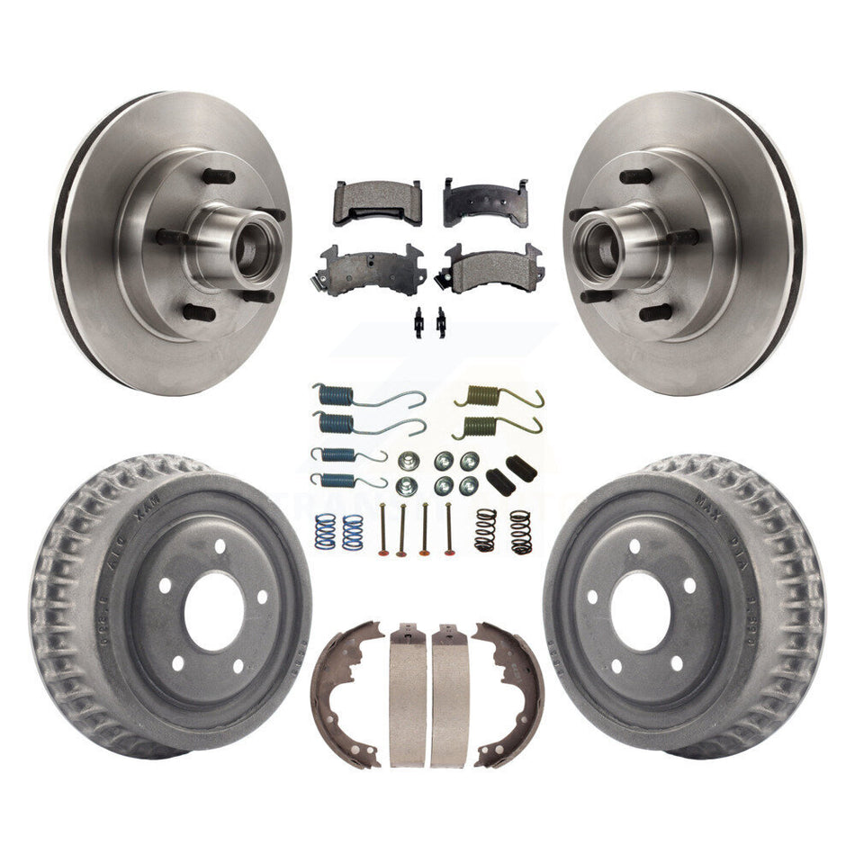Front Rear Brake Rotors Semi-Metallic Pad Drum Kit (7Pc) For Chevrolet S10 Camaro Pontiac Monte Carlo GMC Firebird Blazer El Camino Buick Regal S15 Oldsmobile Cutlass Supreme K8F-102152