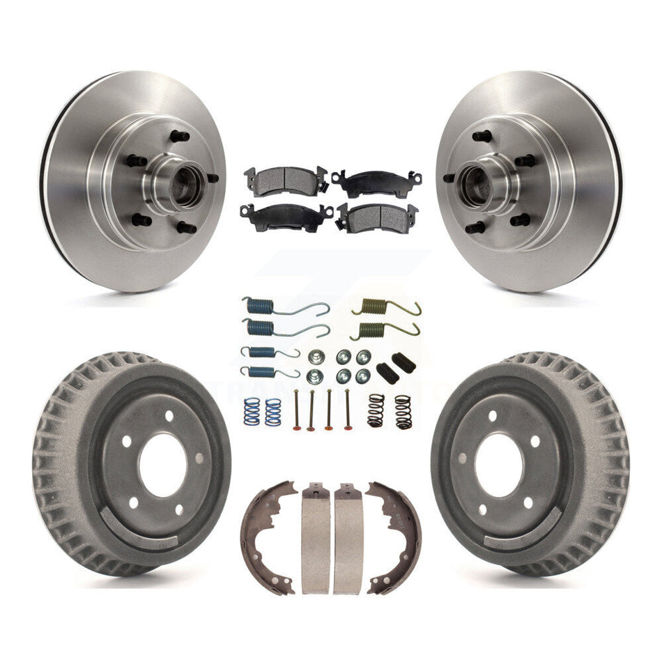 Front Rear Disc Brake Rotors Hub Assembly Semi-Metallic Pads And Drum Kit (7Pc) For Chevrolet Astro GMC Safari K8F-102154