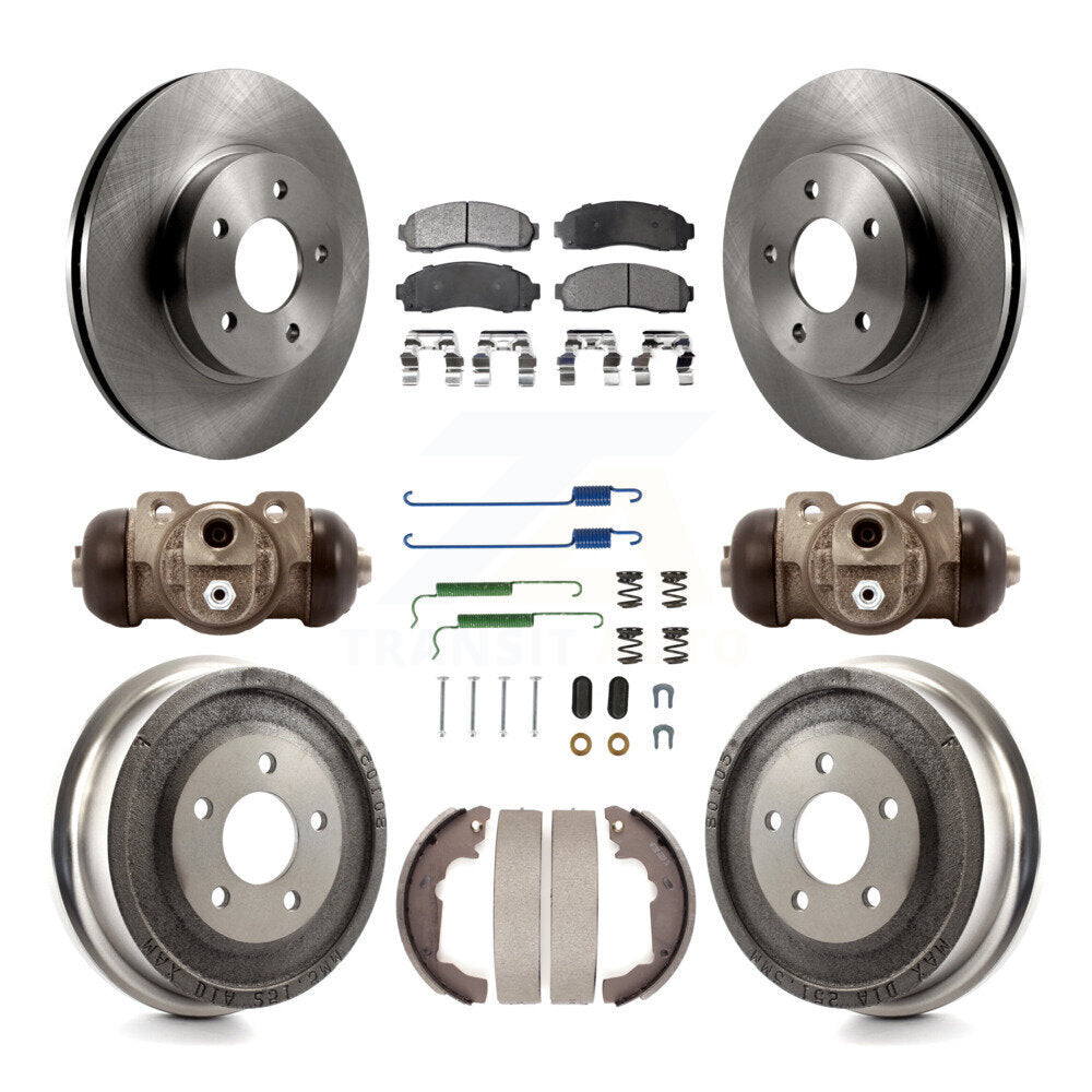 Front Rear Brake Rotors Semi-Metallic Pad Drum Kit (9Pc) For Chevrolet Equinox Saturn Vue K8F-102188