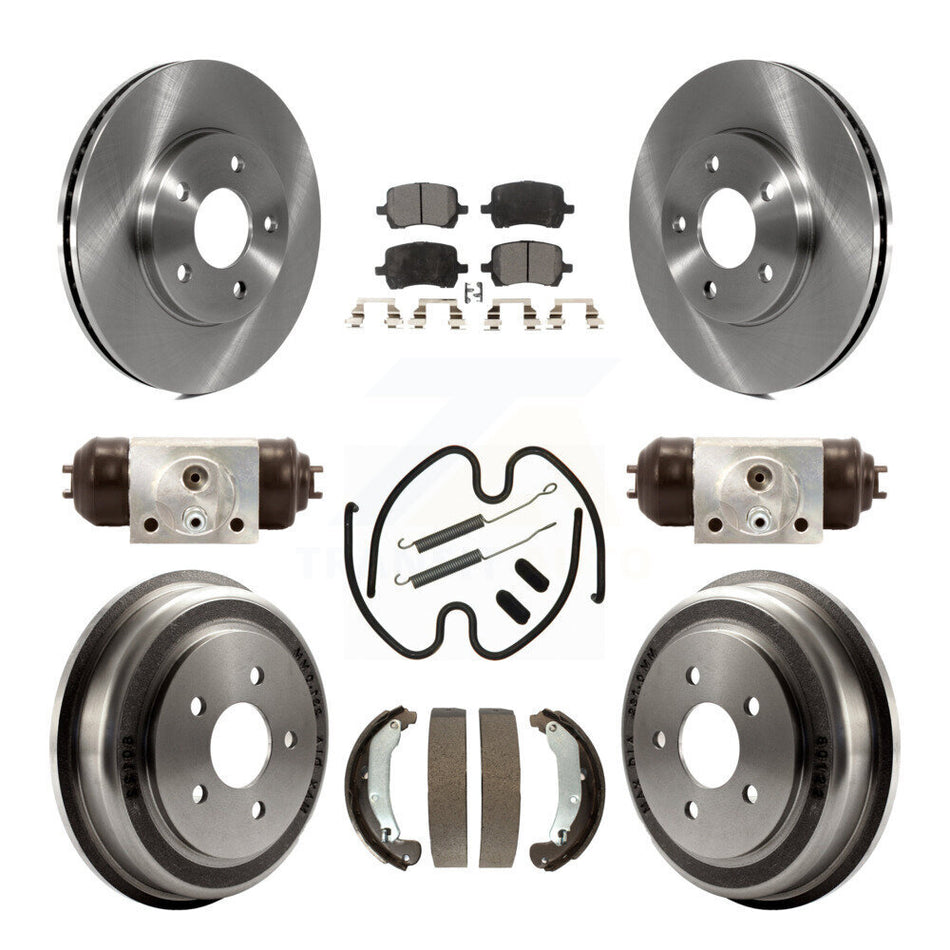 Front Rear Disc Brake Rotors Semi-Metallic Pads And Drum Kit (9Pc) For Chevrolet HHR K8F-102192