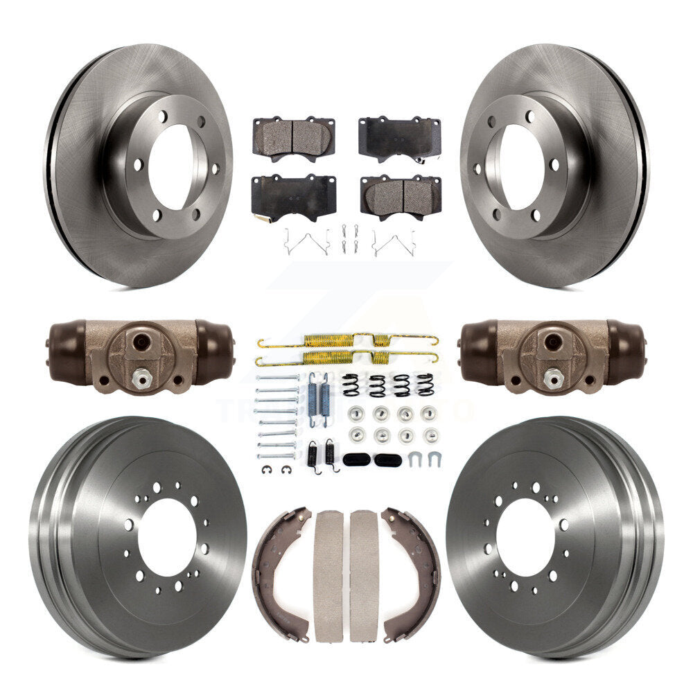 Front Rear Disc Brake Rotors Semi-Metallic Pad Drum Kit (9Pc) For 2004-2006 Toyota Tundra K8F-102210