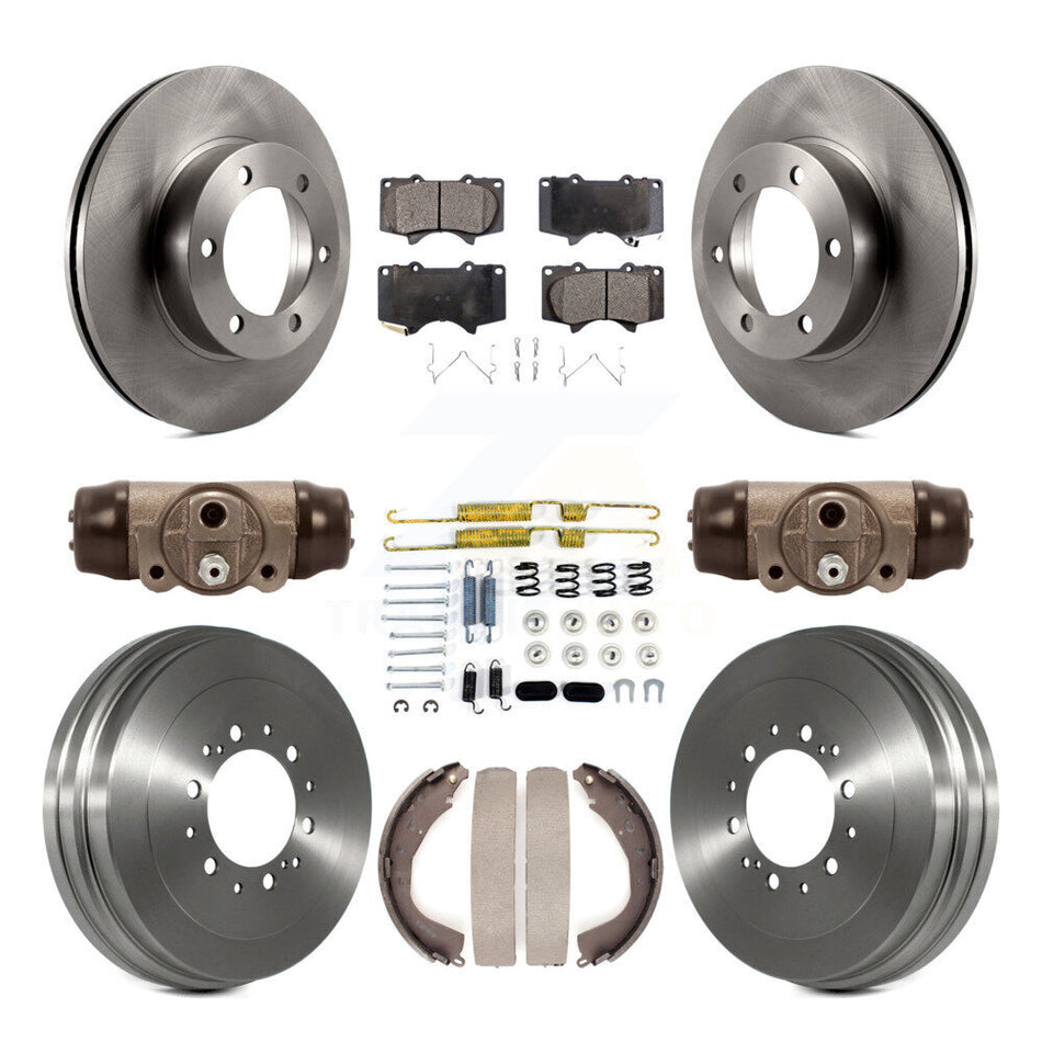 Front Rear Disc Brake Rotors Semi-Metallic Pad Drum Kit (9Pc) For 2004-2006 Toyota Tundra K8F-102210