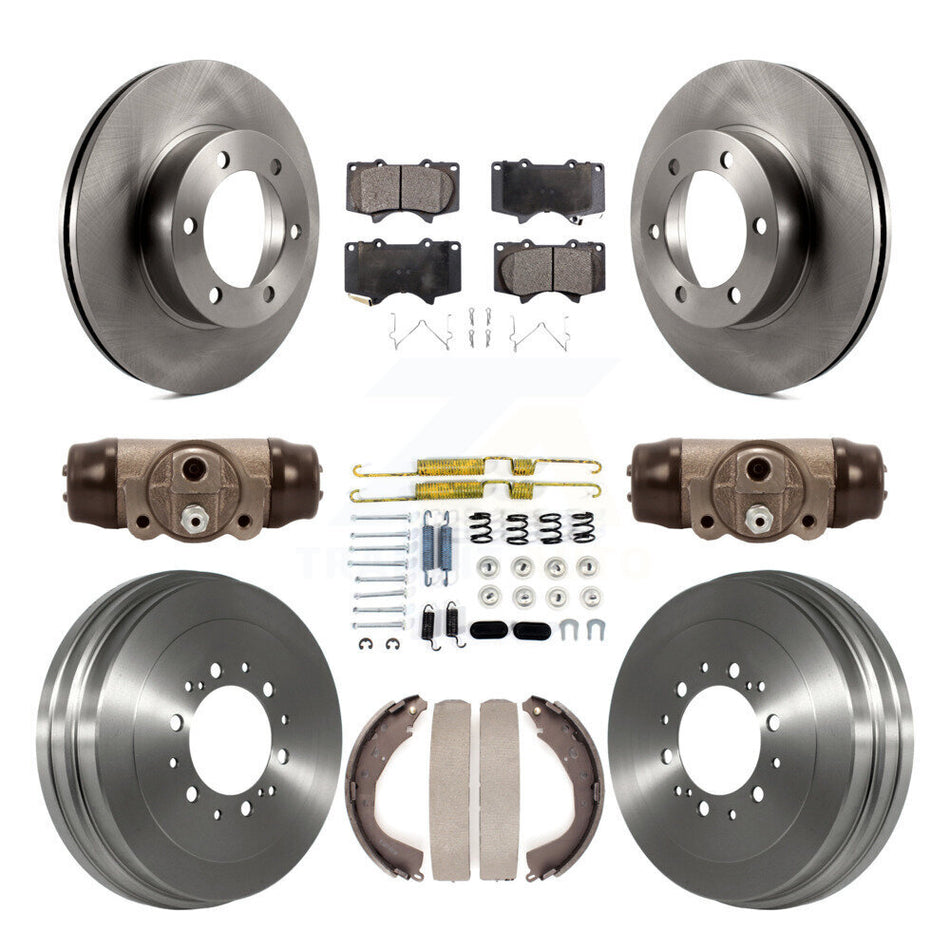 Front Rear Disc Brake Rotors Semi-Metallic Pad Drum Kit (9Pc) For 2004-2006 Toyota Tundra K8F-102210