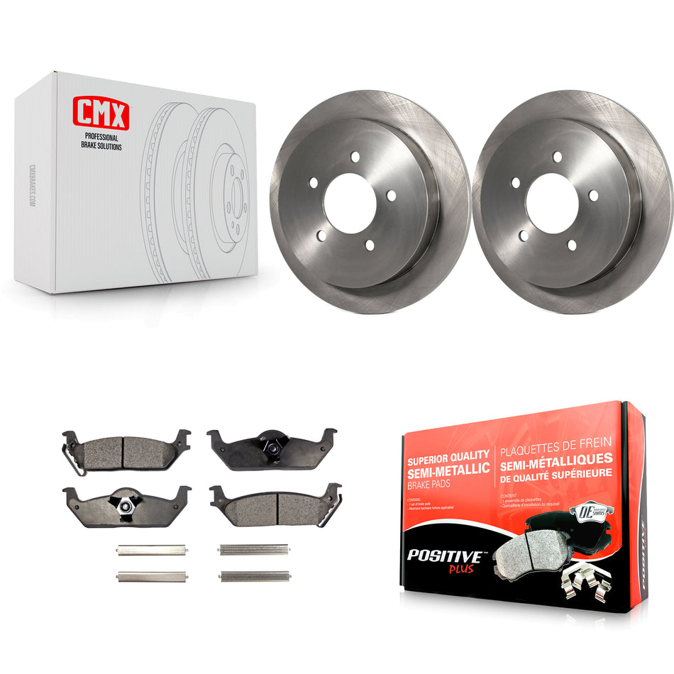 Rear Disc Brake Rotors And Semi-Metallic Pads Kit For 2004 Ford F-150 With 5 Lug Wheels 11th Digit Of Vin Is C K8F-102225