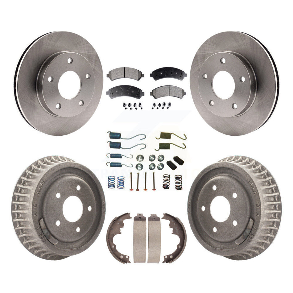 Front Rear Disc Brake Rotors Semi-Metallic Pads And Drum Kit (7Pc) For 1997-1997 Chevrolet Blazer GMC Jimmy 4WD with rear brakes K8F-102259