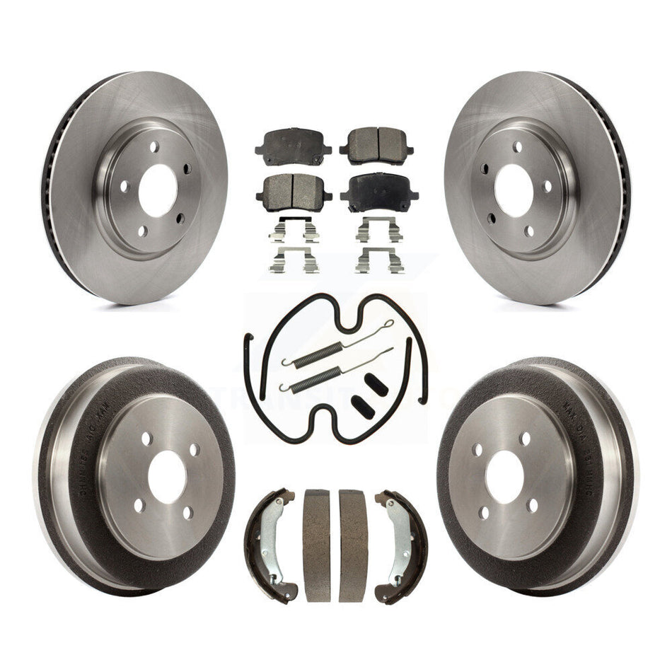 Front Rear Disc Brake Rotors Semi-Metallic Pads And Drum Kit (7Pc) For 2006 Pontiac Pursuit With Brakes K8F-102268