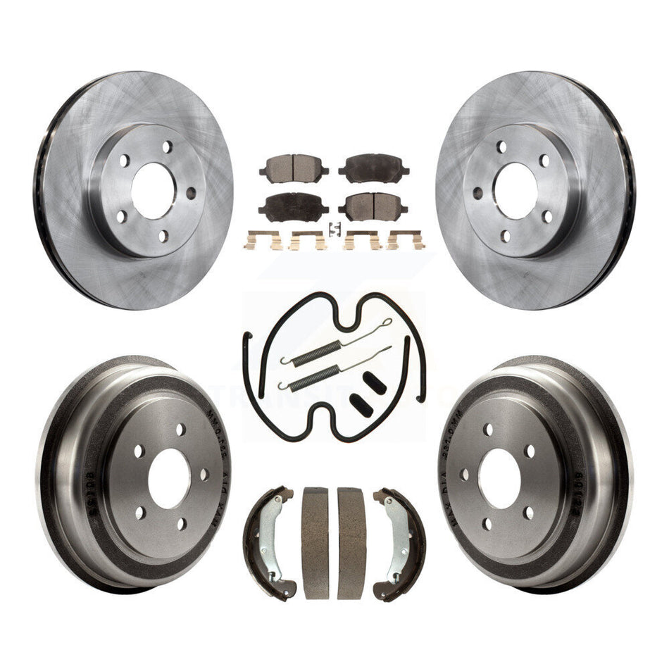 Front Rear Disc Brake Rotors Semi-Metallic Pads And Drum Kit (7Pc) For Chevrolet Cobalt Pontiac G5 K8F-102277