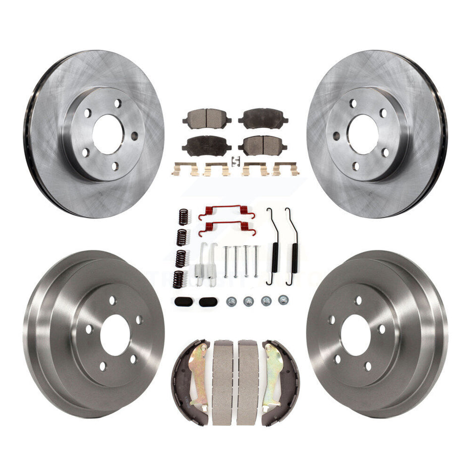 Front Rear Disc Brake Rotors Semi-Metallic Pads And Drum Kit (7Pc) For Chevrolet Cobalt Pontiac G5 K8F-102278