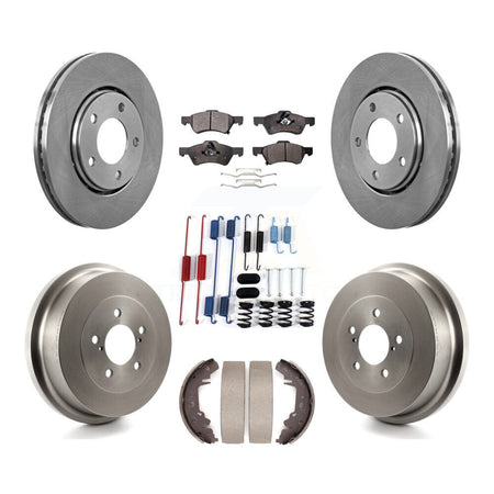 Front Rear Disc Brake Rotor Semi-Metallic Pad & Drum Kit (7Pc) For Dodge Caravan Chrysler K8F-102303
