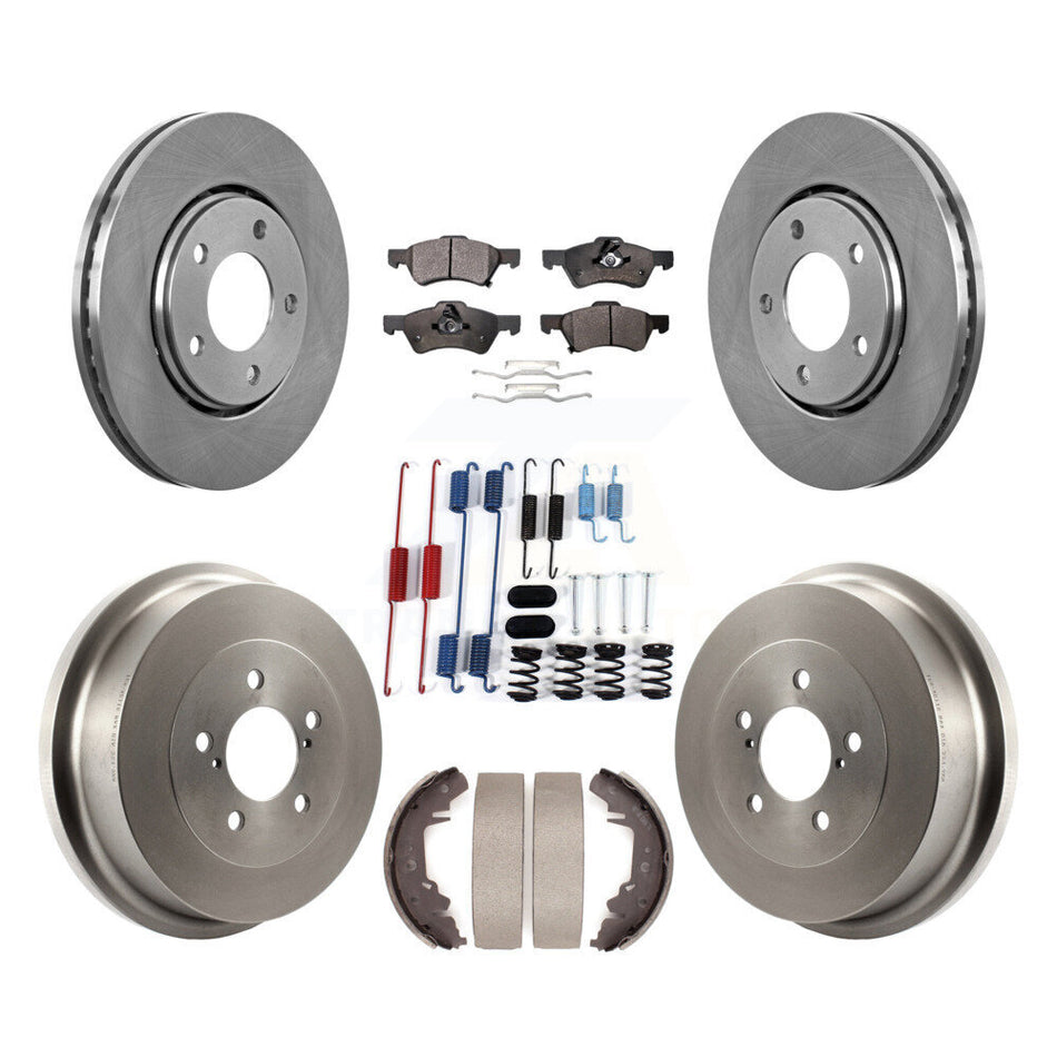 Front Rear Disc Brake Rotor Semi-Metallic Pad & Drum Kit (7Pc) For Dodge Caravan Chrysler K8F-102303