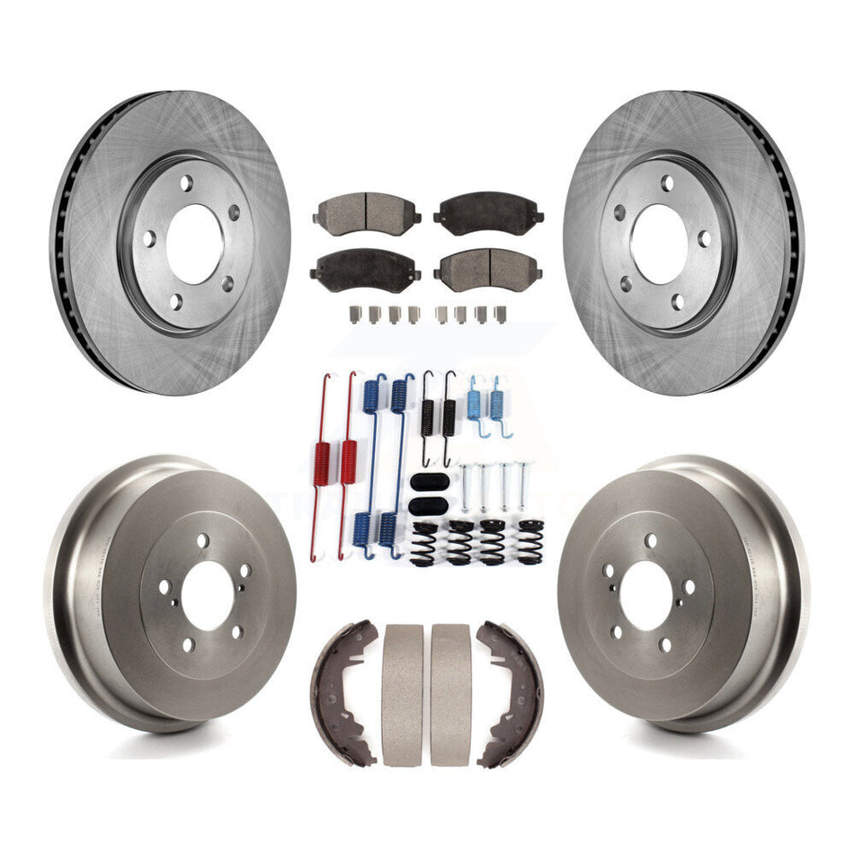 Front Rear Brake Rotors Semi-Metallic Pad Drum Kit (7Pc) For Dodge Grand Caravan Chrysler K8F-102306