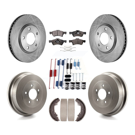 Front Rear Brake Rotors Semi-Metallic Pad Drum Kit (7Pc) For Dodge Caravan Grand Chrysler K8F-102307