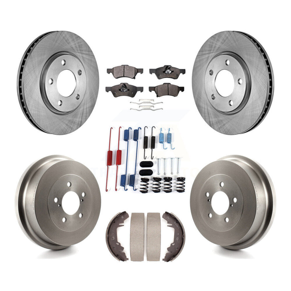 Front Rear Brake Rotors Semi-Metallic Pad Drum Kit (7Pc) For Dodge Caravan Grand Chrysler K8F-102307